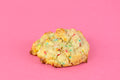 Cookie with white chocolate chips and colourful sprinkles, the most colourful one
