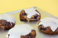 Fresh lemon and blueberry cookies with white chocolate chips and lemon-lime glaze